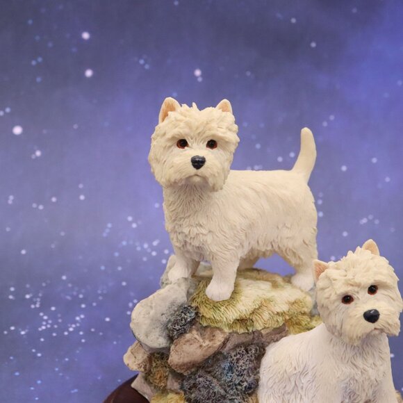 Sherratt & Simpson Westie Dog Figurine West Highland Terriers on Rocks w/ base - Picture 5 of 12